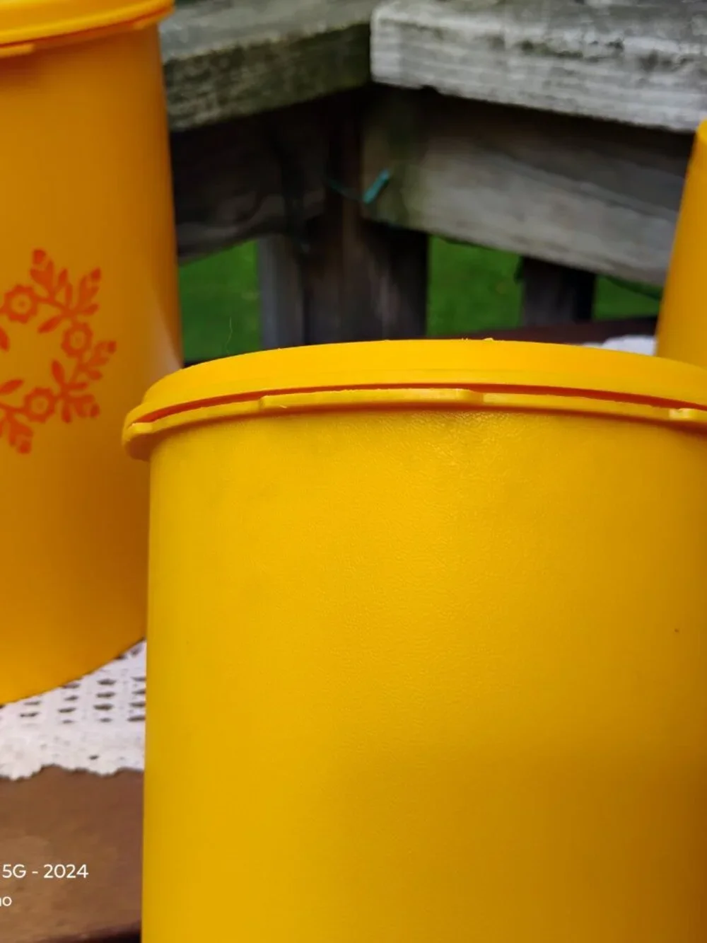 Servalier Canisters by Tupperware Set of 3 Golden Harvest Yellow vintage 1970s